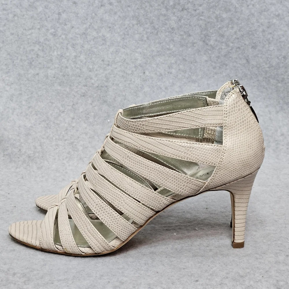 Alfani Menny City Sandal Strappy Beige Gladiator Heel Peep Toe Women's 8.5 - Picture 2 of 10